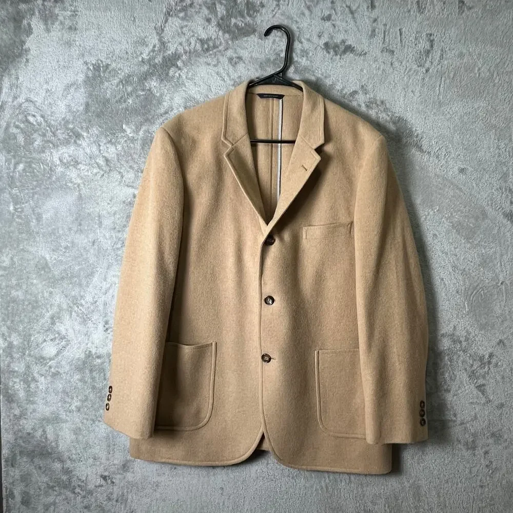 Brooks Brothers Cambridge Camel Hair Loro Piana Blazer Size 46R Brown Classic‎
